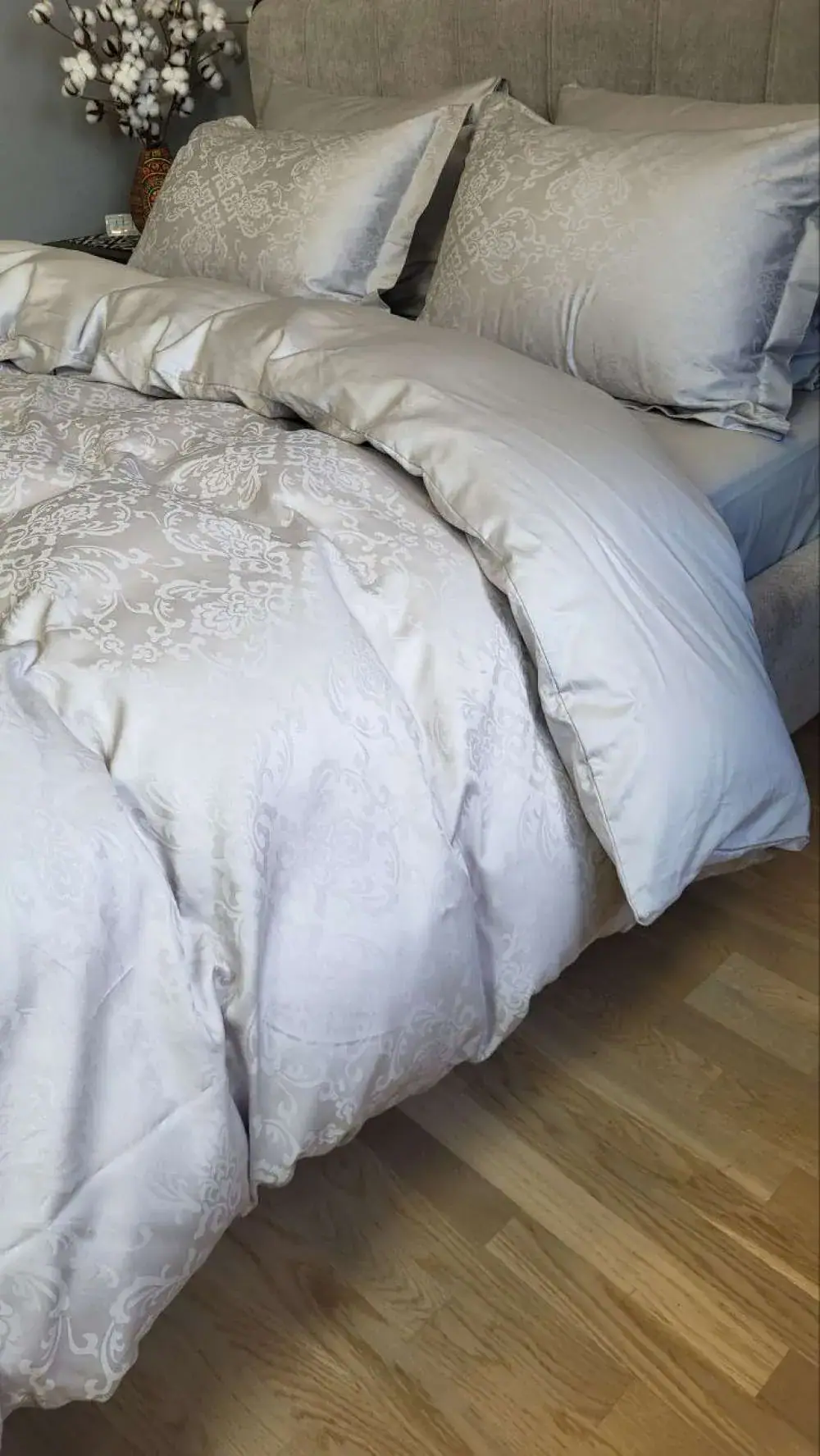 Елітна постільна білизна Сатин JACQUARD, CASPE GREY (8)