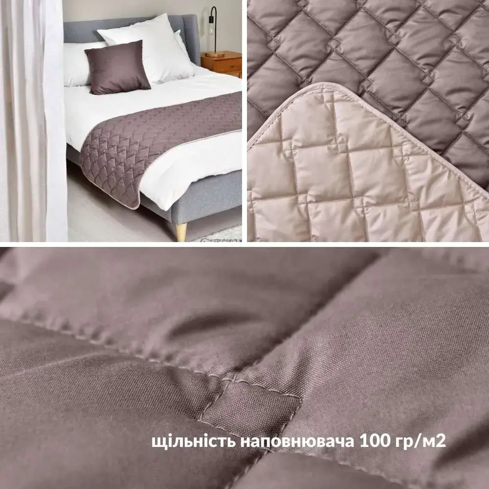Покривало САШЕ у кольорі шоколад/беж (4)