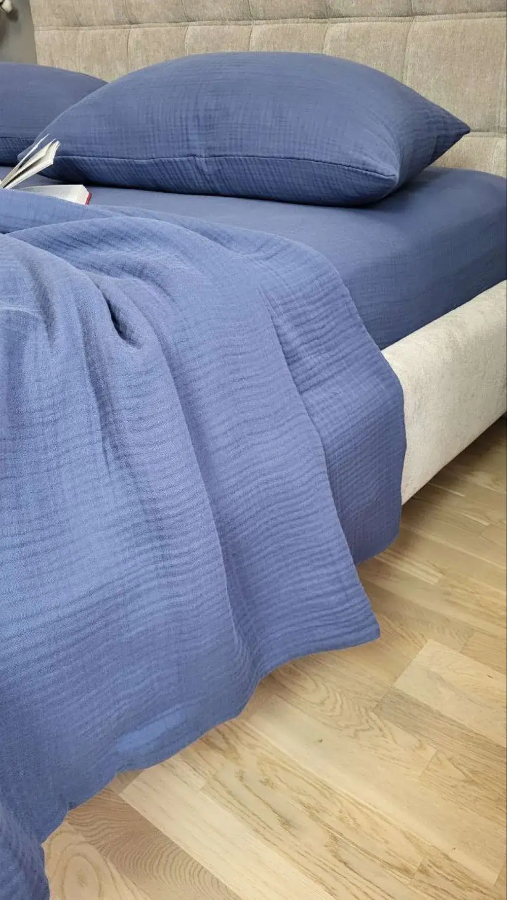 Элитный комплект постельного белья NAVY BLUE, MUSLIN (6)