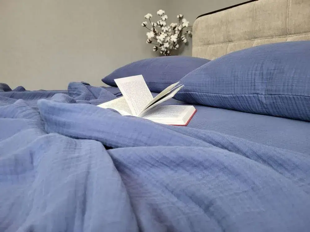 Элитный комплект постельного белья NAVY BLUE, MUSLIN (7)