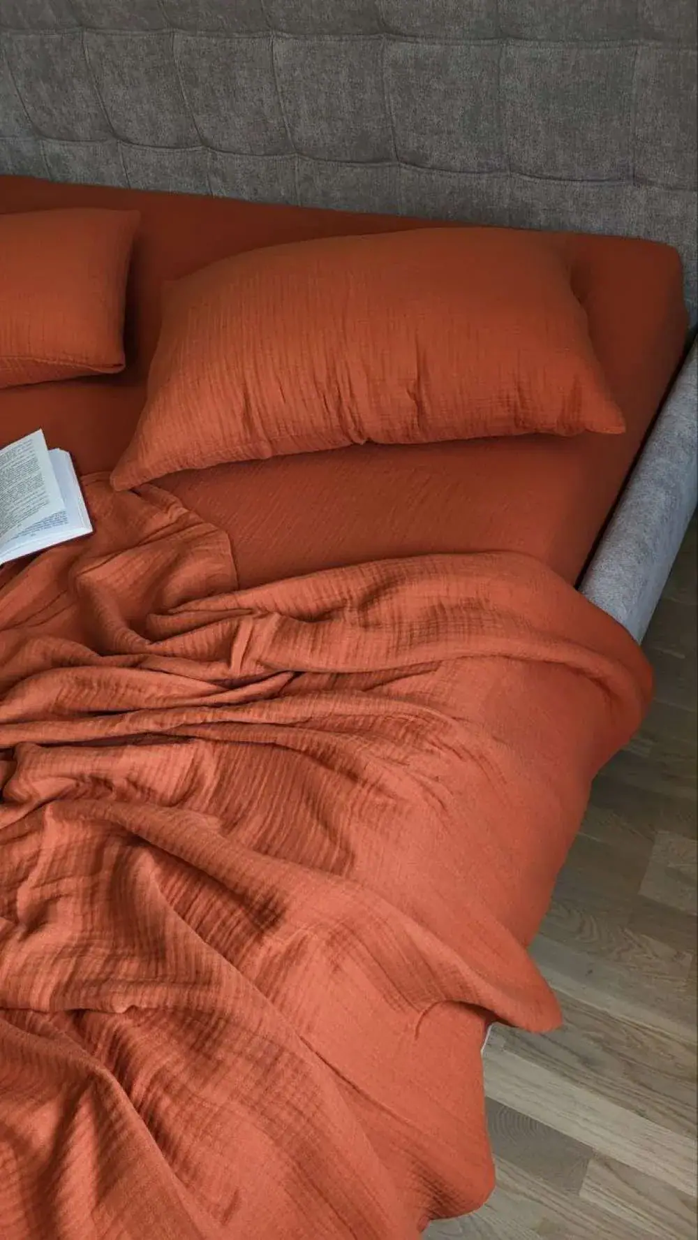 Елітна постільна білизна SHINE TERRACOTTA з мусліну (5)