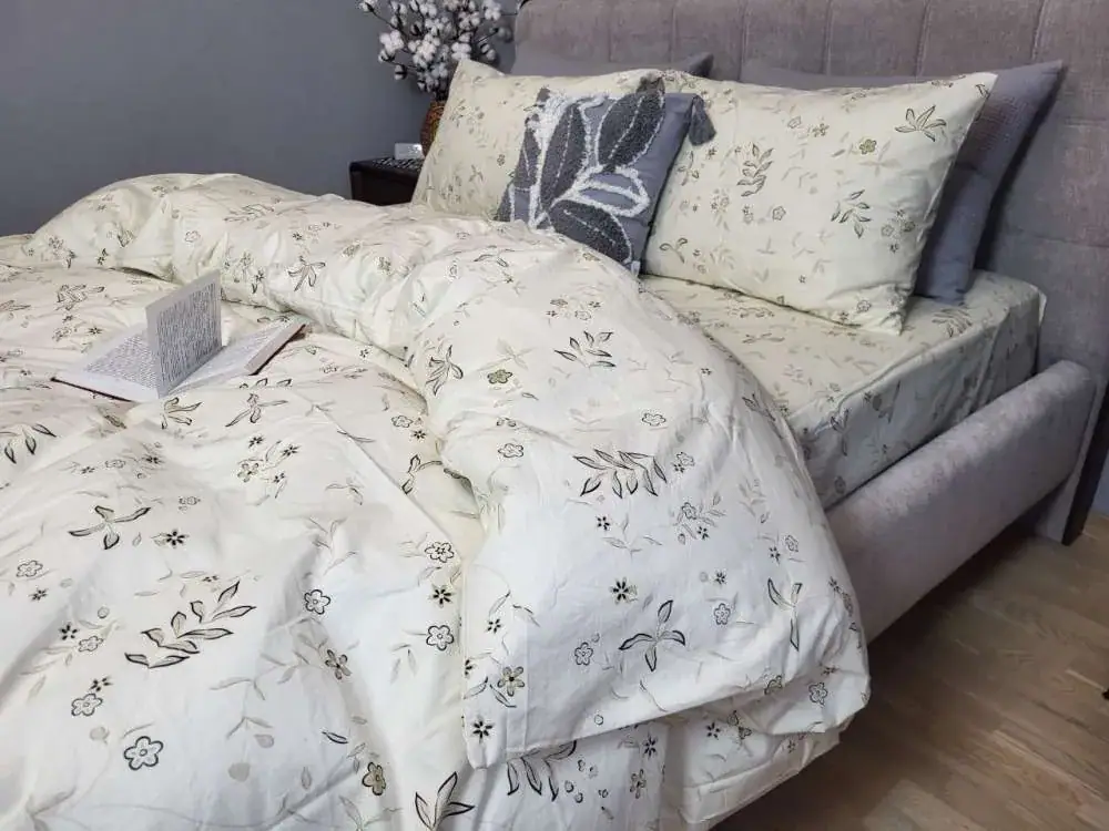 Комплект постільної білизни Flowers з вареної бавовни 50x70см (2)