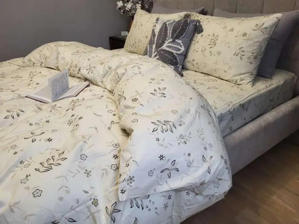 Комплект постільної білизни Flowers з вареної бавовни 50x70см (3)