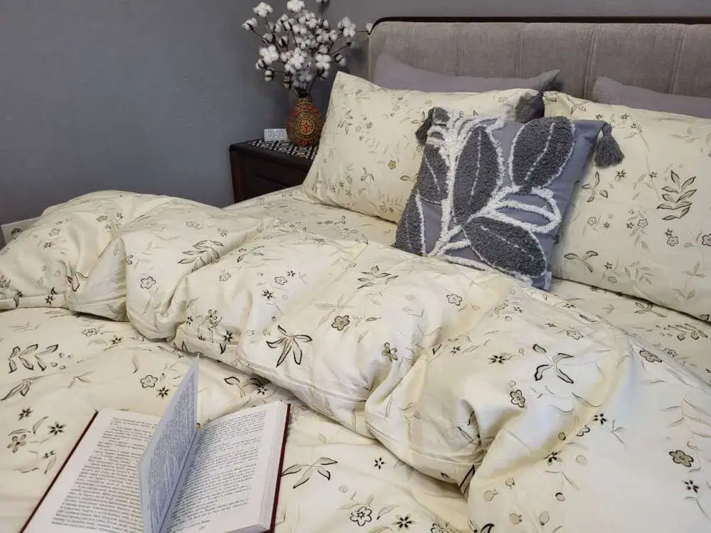 Комплект постільної білизни Flowers з вареної бавовни 50x70см (4)