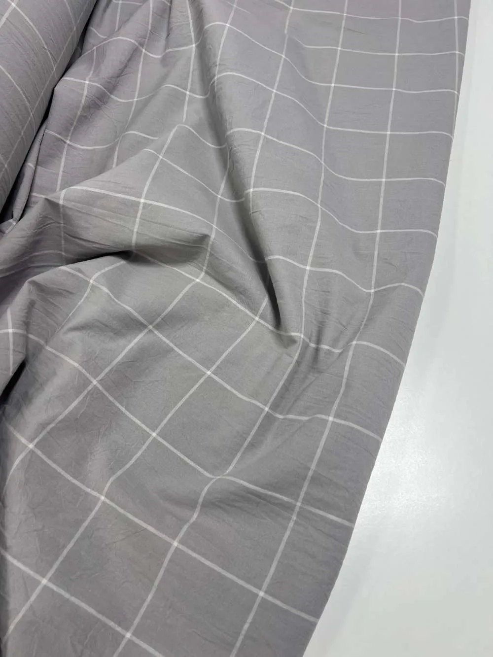 Комплект постельного белья Gray plaid из вареного хлопка (5)