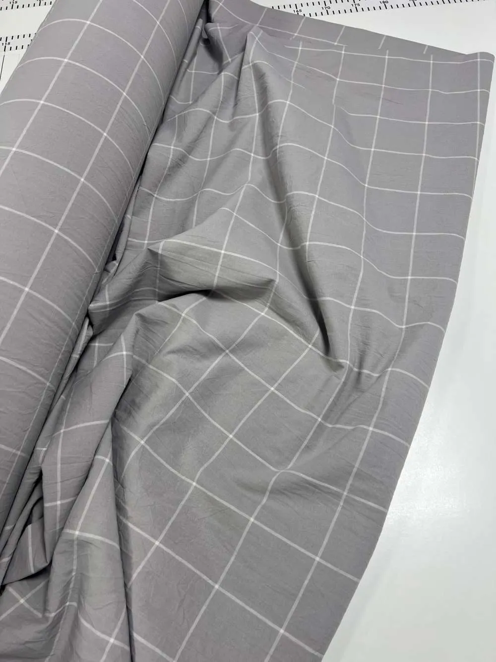 Комплект постельного белья Gray plaid из вареного хлопка (6)