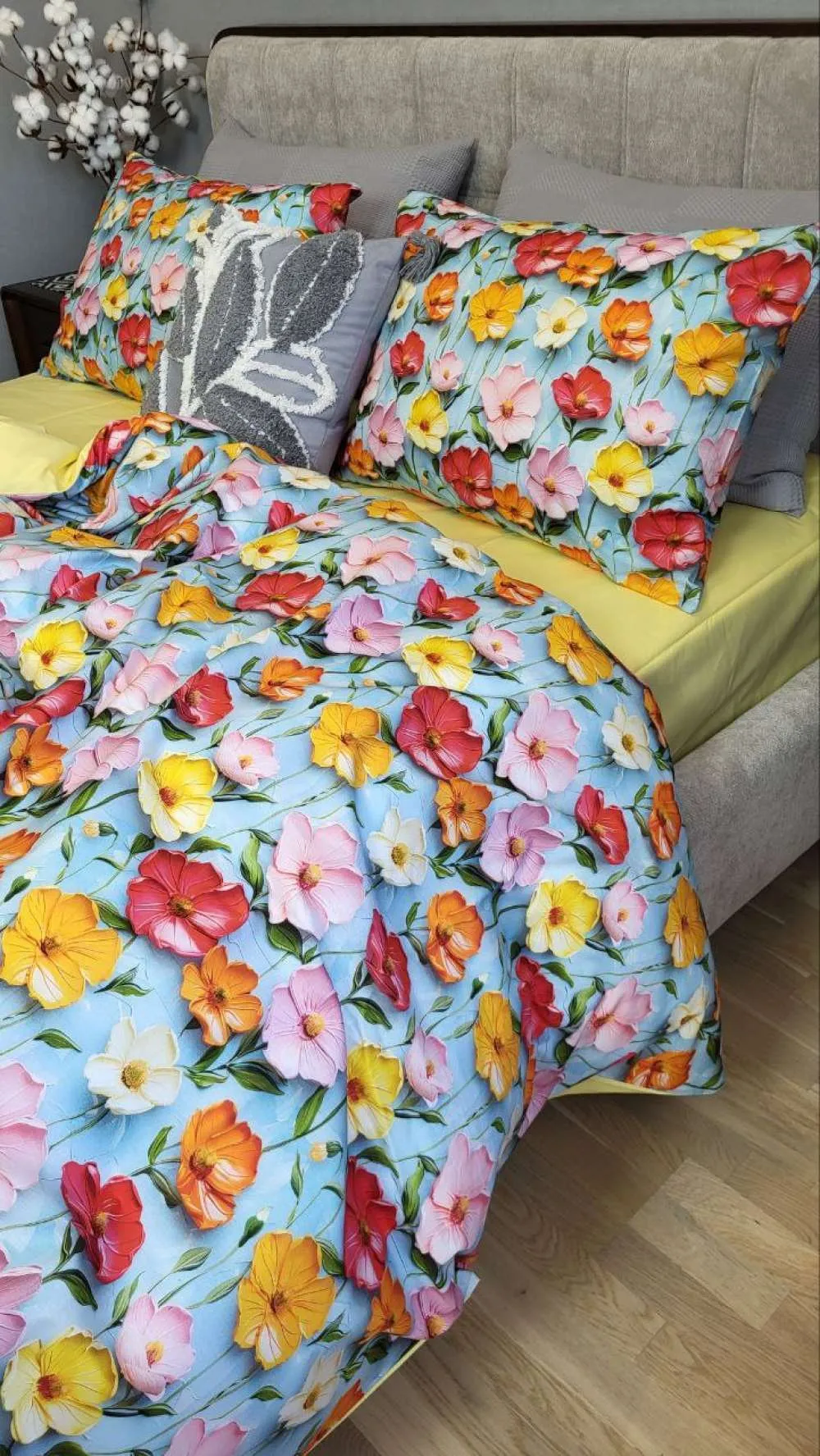 Комплект постельного белья Акварель, cotton 5D (5)