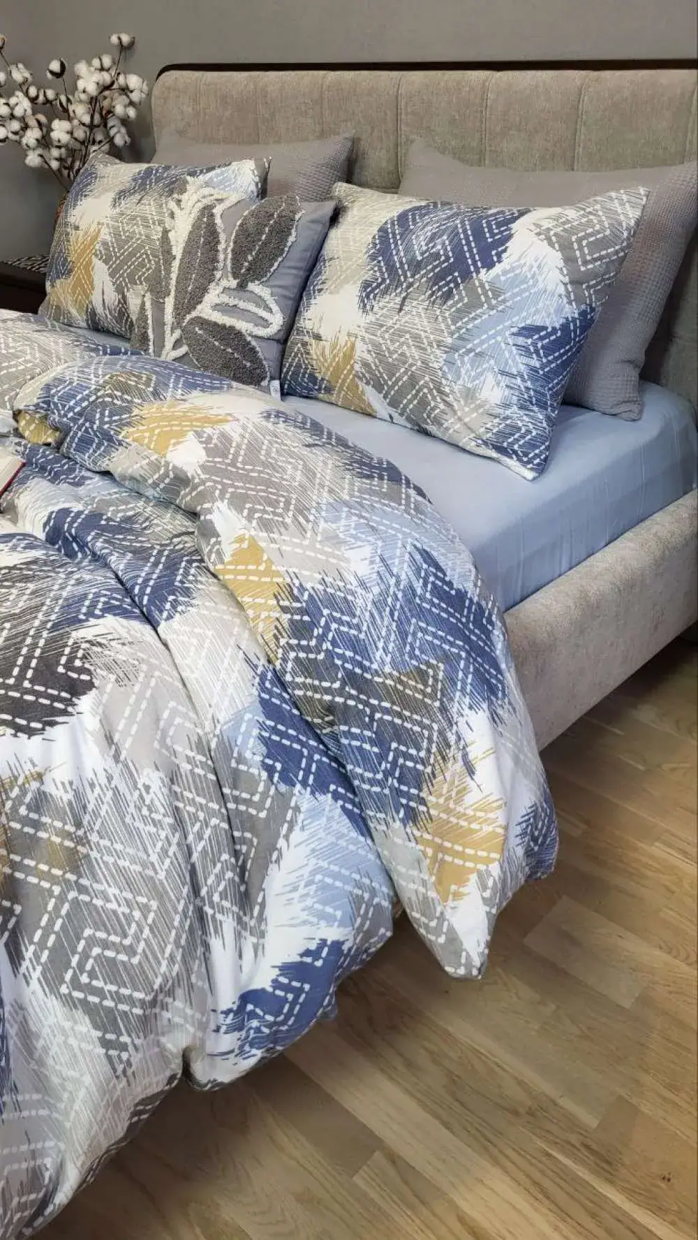 Комплект постільної білизни Азарт/блакитний, Turkish flannel (4)