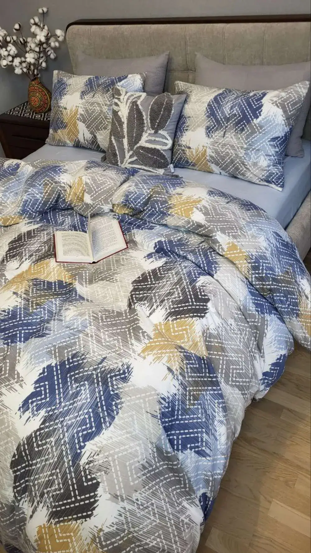 Комплект постільної білизни Азарт/блакитний, Turkish flannel (5)