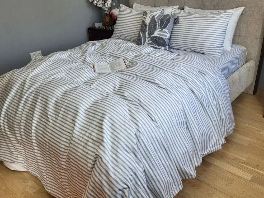 Комплект постільної білизни Смужка Turkish flannel з фланелі (2)