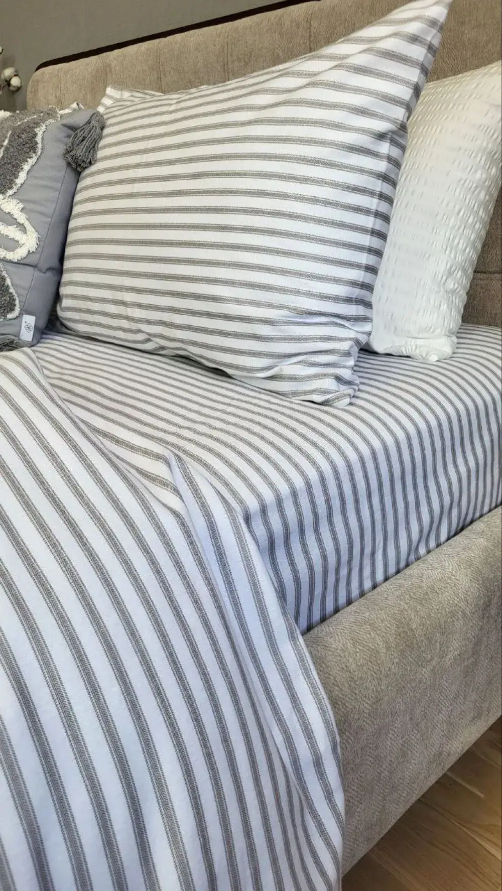 Комплект постільної білизни Смужка Turkish flannel з фланелі (4)