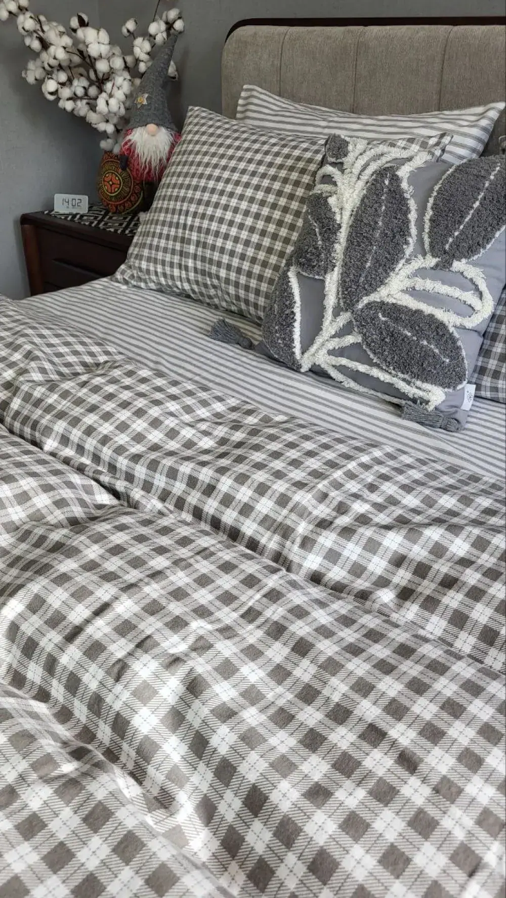 Комплект постільної білизни з фланелі Клітинка/смужка Turkish flannel наволочка 50x70см, підкладка двостороння (3)