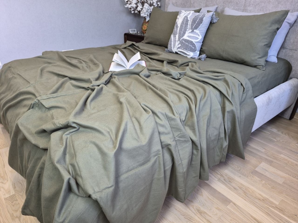 Комплект постельного белья из фланели Хаки S133 Turkish flannel (3)