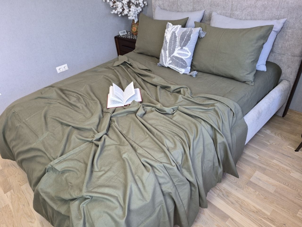 Комплект постельного белья из фланели Хаки S133 Turkish flannel (4)
