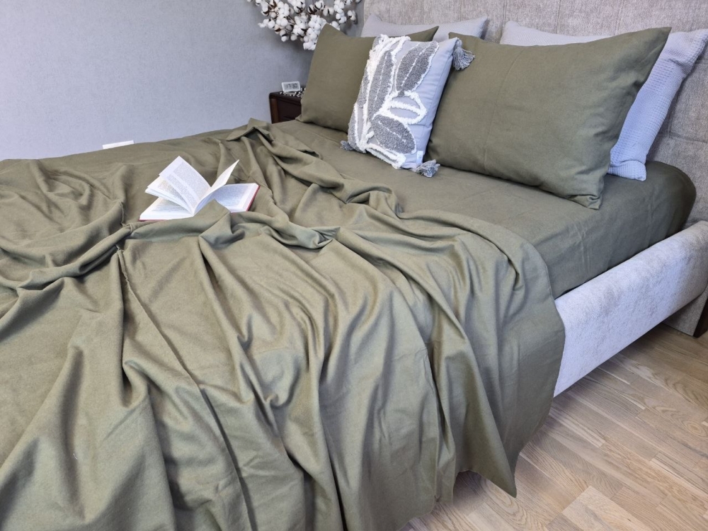 Комплект постельного белья из фланели Хаки S133 Turkish flannel (5)