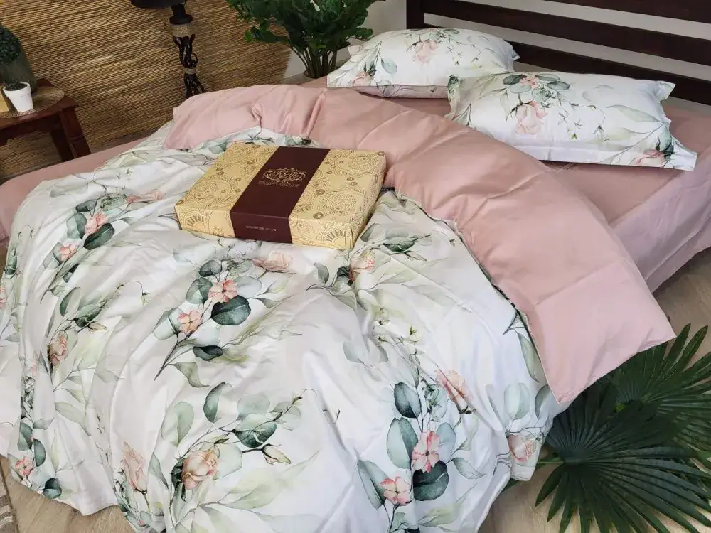 Елітна постільна білизна Сатин PREMIUM NOVEL LIGHT PINK (3)