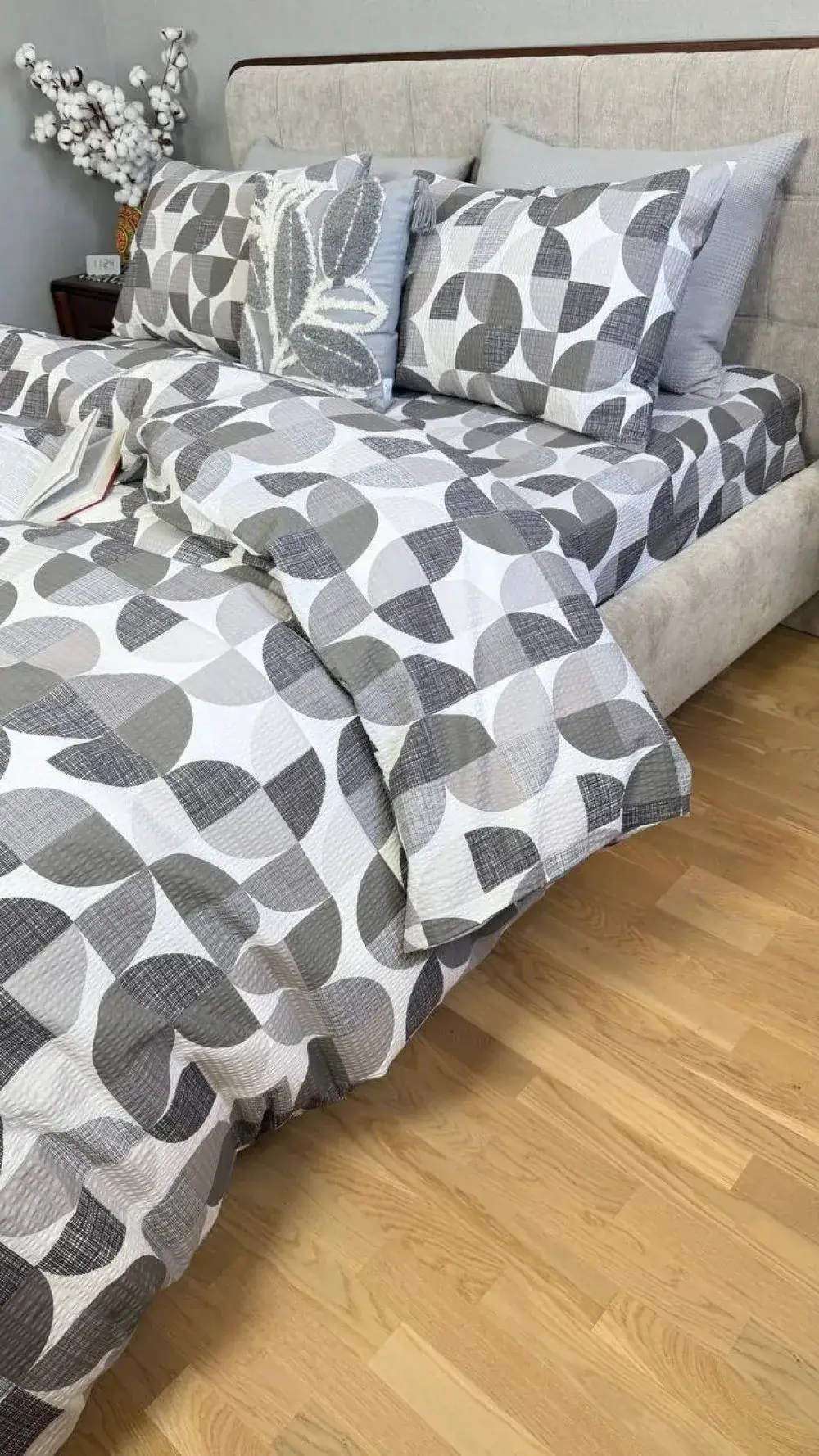 Елітний комплект постільної білизни Марко сірий, GOFRE (6)