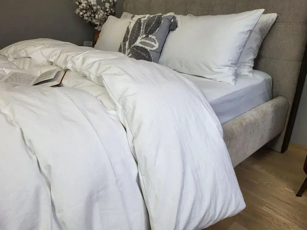 Елітний комплект постільної білизни White, LUXURY Washed (4)