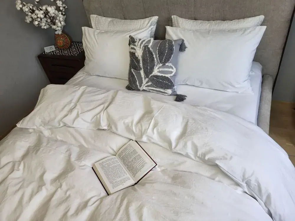 Елітний комплект постільної білизни White, LUXURY Washed (6)