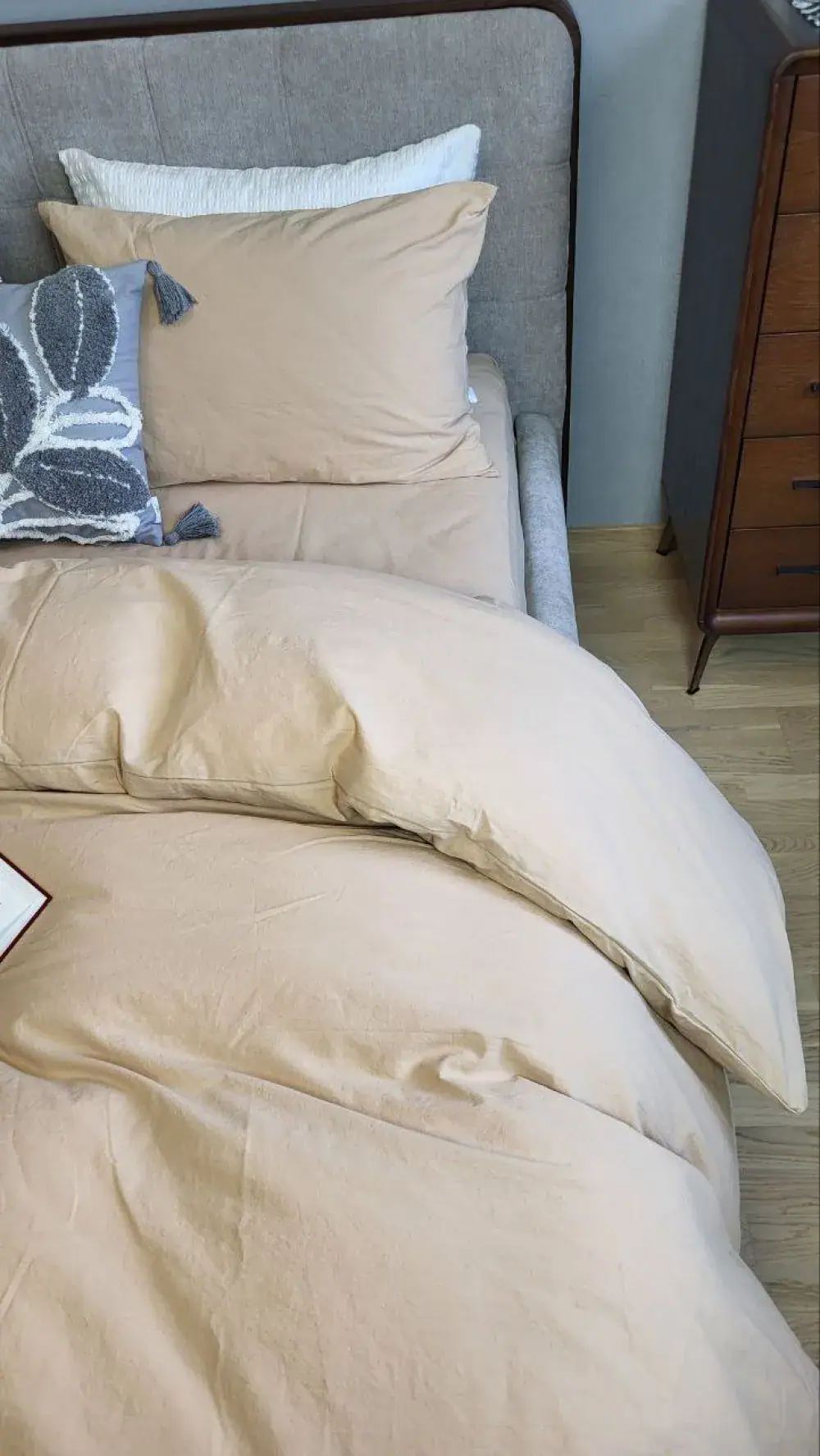 Наволочка Beige LUXURY Washed 50x70см из вареного хлопка (4)