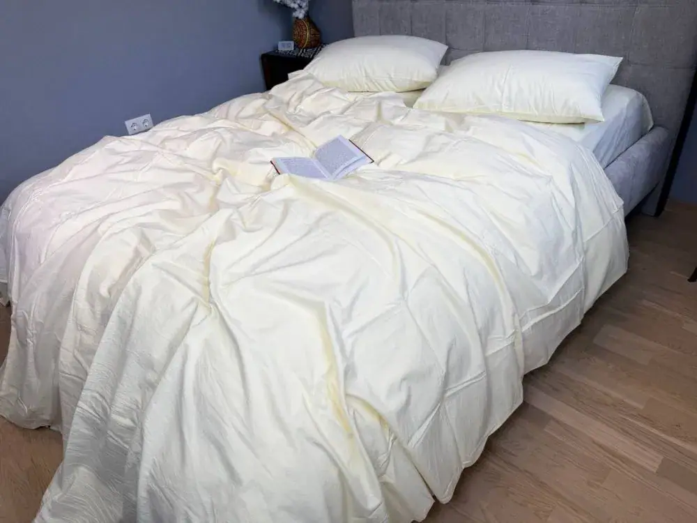 Елітний комплект постільної білизни з вареної бавовни Pastel Yellow W1381 (3)
