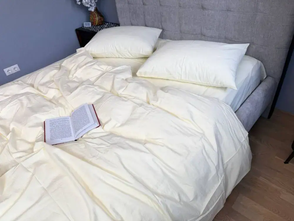 Елітний комплект постільної білизни з вареної бавовни Pastel Yellow W1381 (6)
