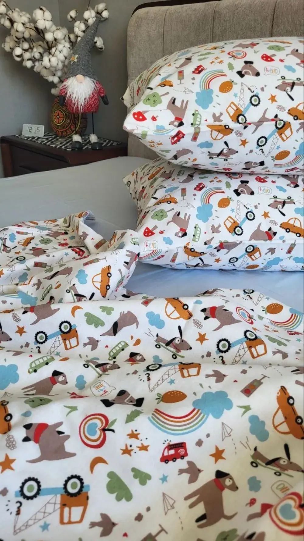 Дитяча постільна білизна з фланелі Пригоди блакитна Turkish flannel (2)