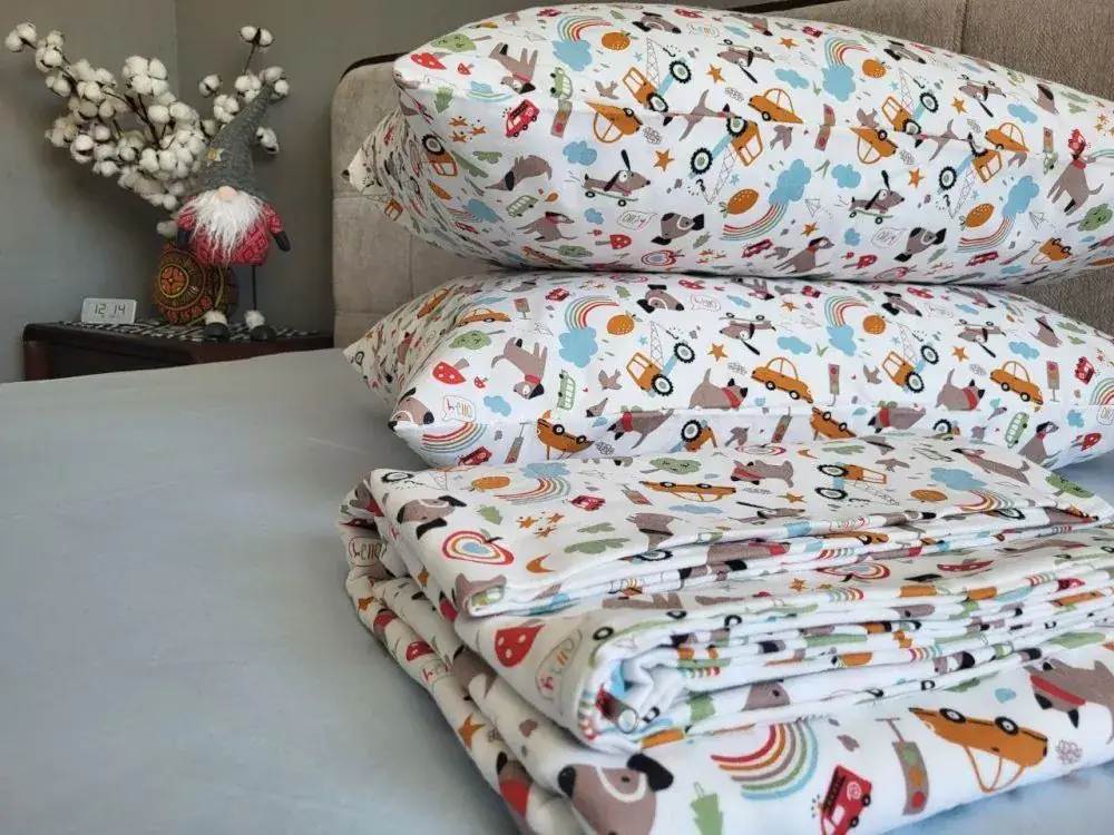 Дитяча постільна білизна з фланелі Пригоди блакитна Turkish flannel (3)