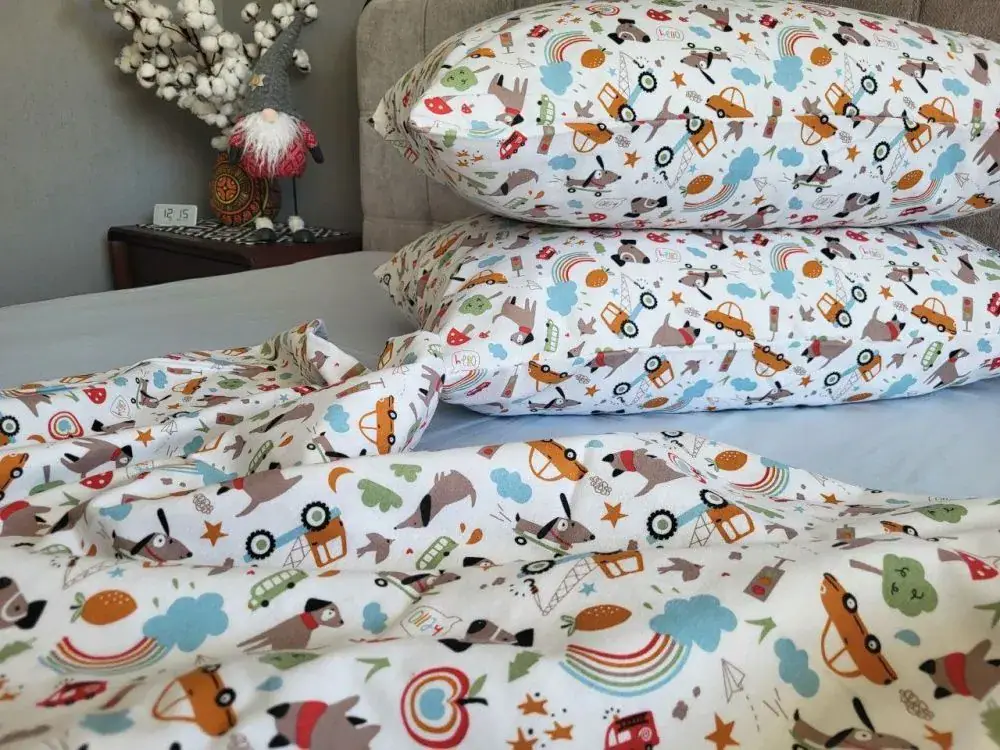 Дитяча постільна білизна з фланелі Пригоди блакитна Turkish flannel (4)