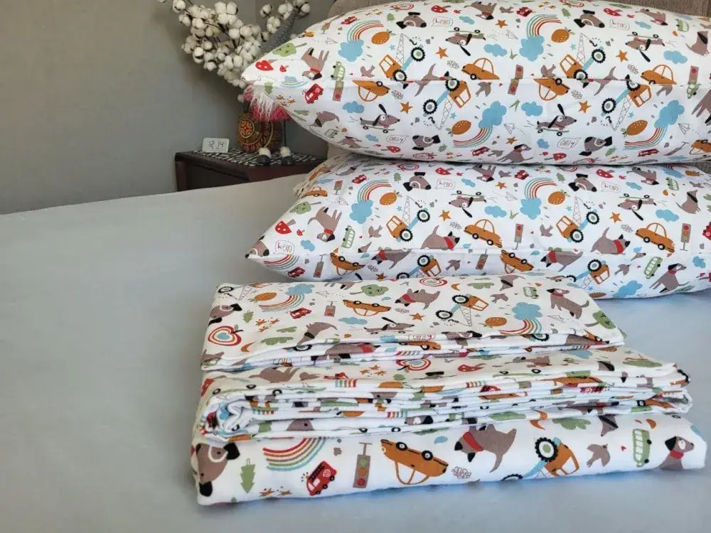Дитяча постільна білизна з фланелі Пригоди блакитна Turkish flannel (5)