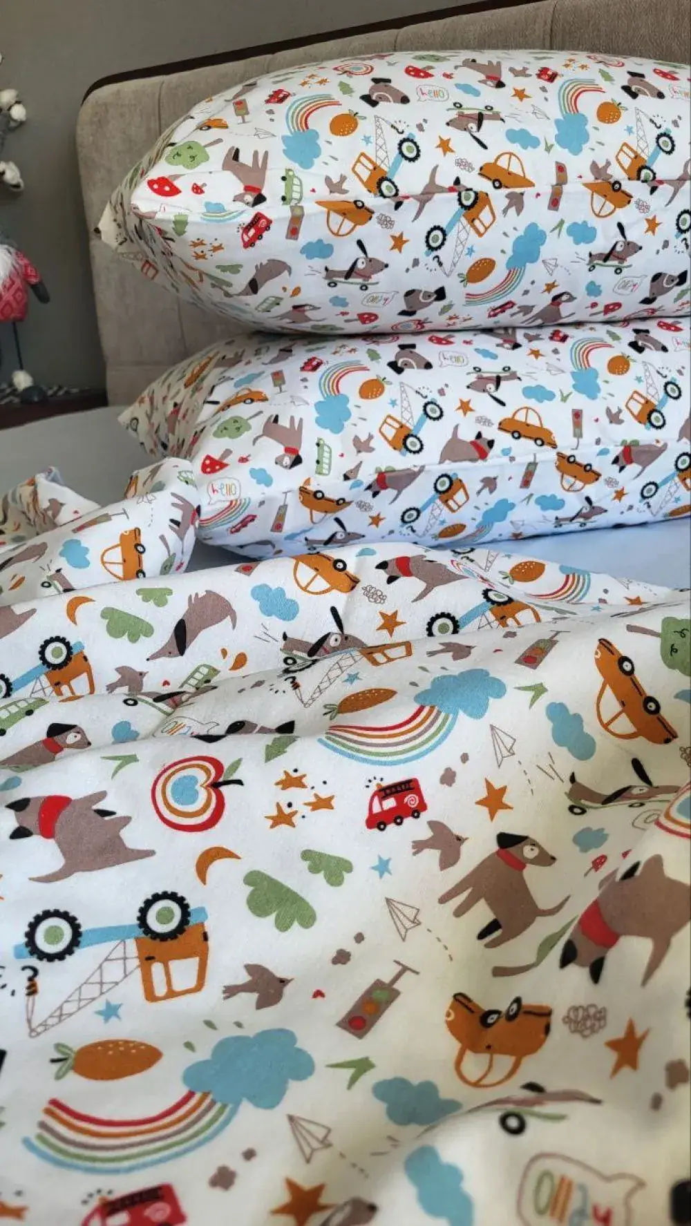 Дитяча постільна білизна з фланелі Пригоди блакитна Turkish flannel (7)