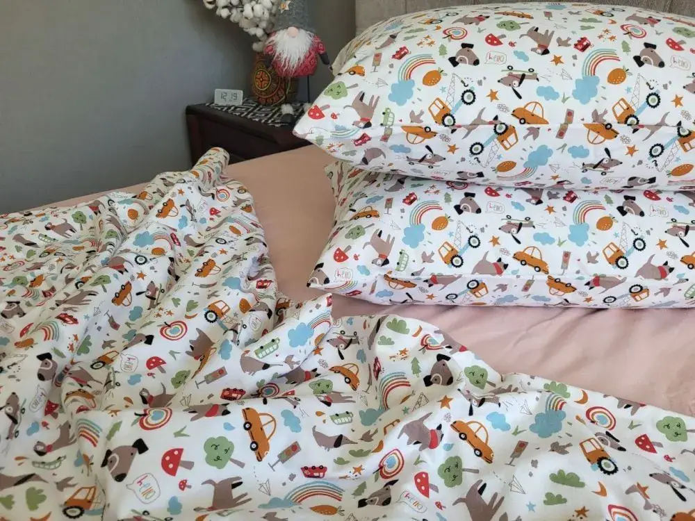 Дитяча постільна білизна з фланелі Пригоди/пудров., Turkish flannel (2)