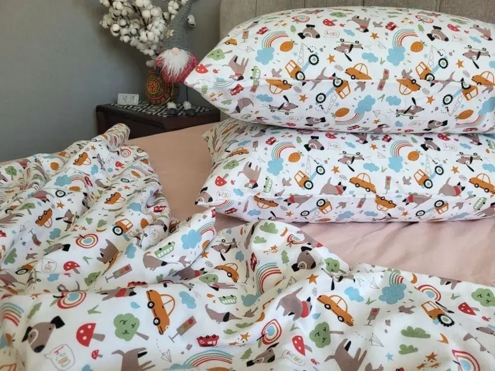 Дитяча постільна білизна з фланелі Пригоди/пудров., Turkish flannel (4)