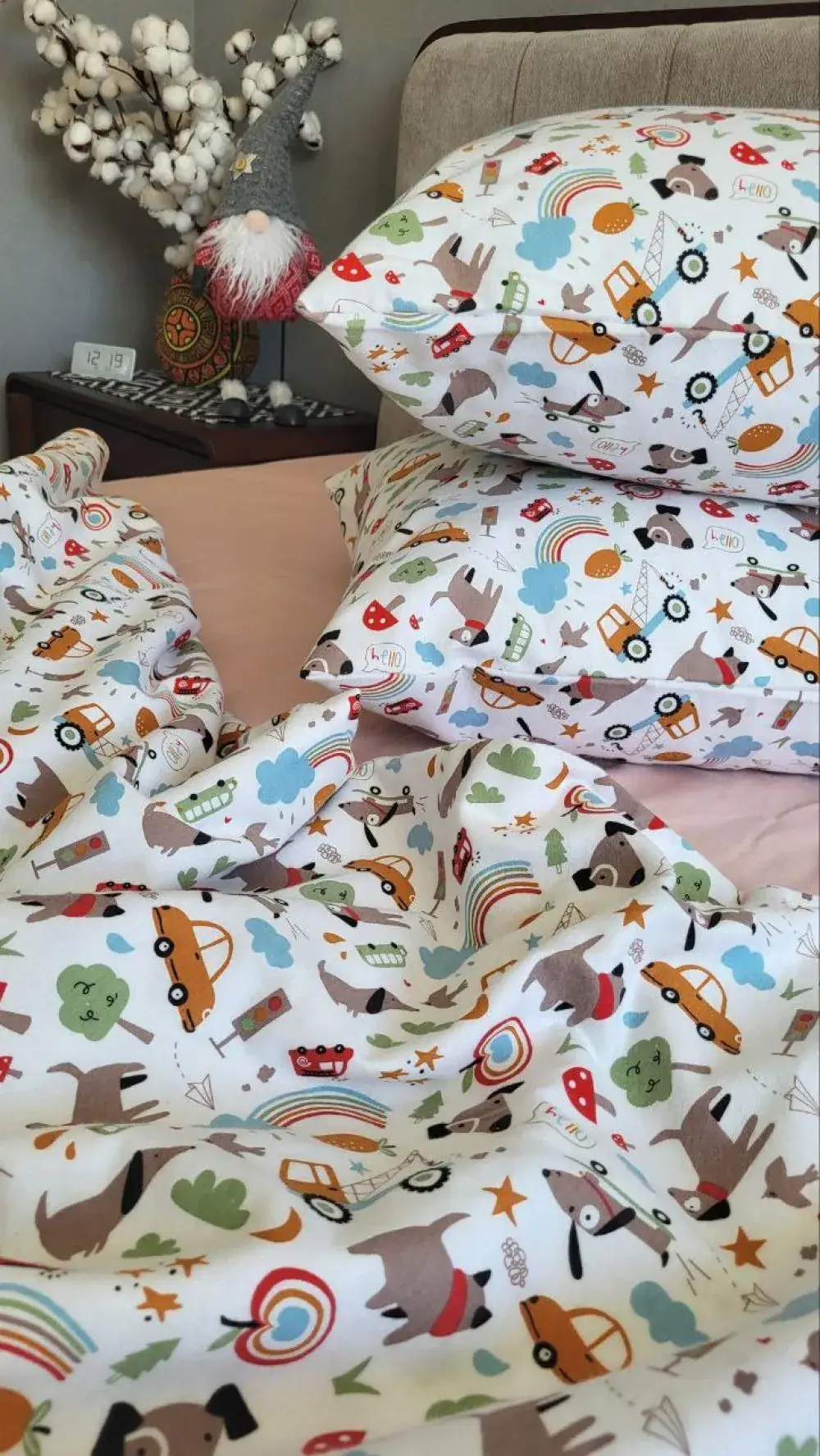 Дитяча постільна білизна з фланелі Пригоди/пудров., Turkish flannel (6)