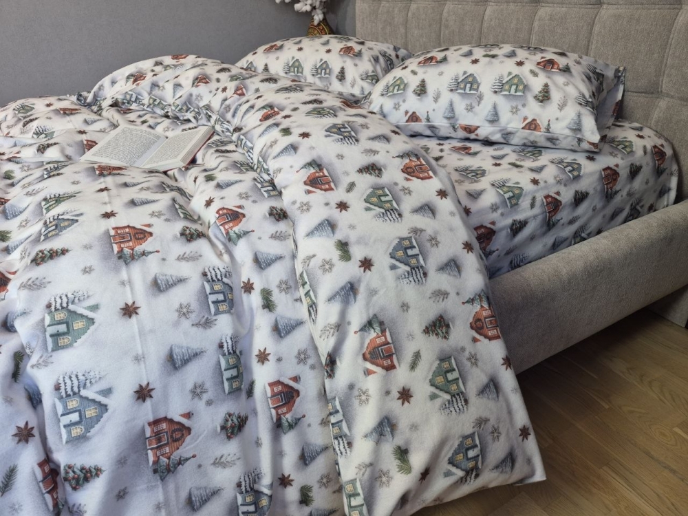Постільна білизна з фланелі Новорічна ніч Turkish flannel 5D (2)