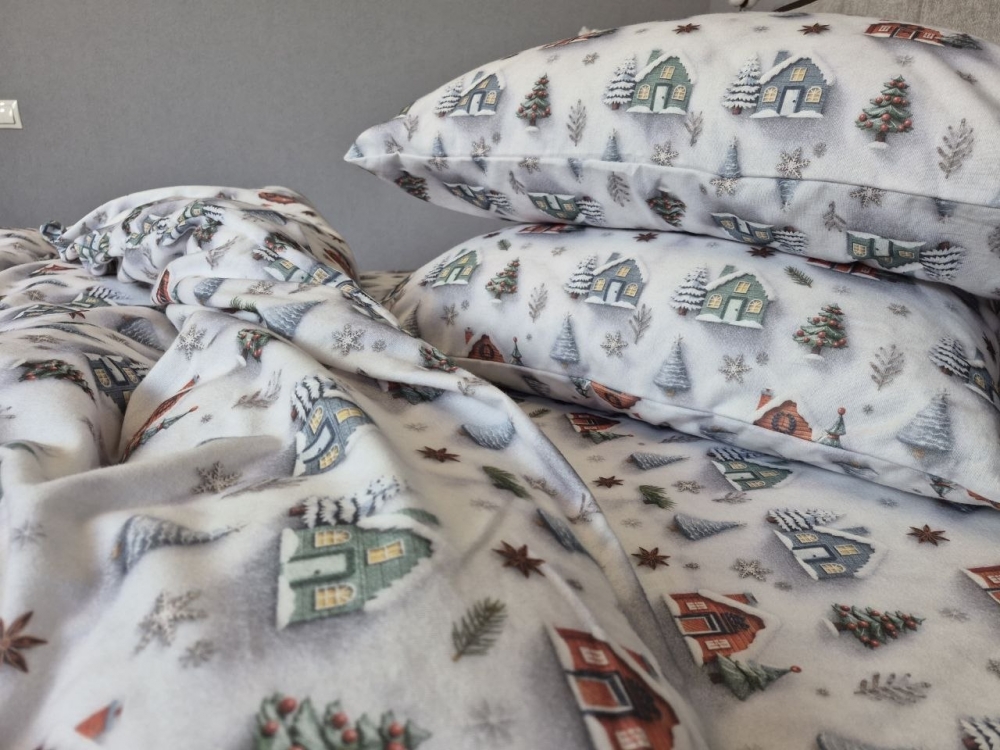 Постільна білизна з фланелі Новорічна ніч Turkish flannel 5D (5)