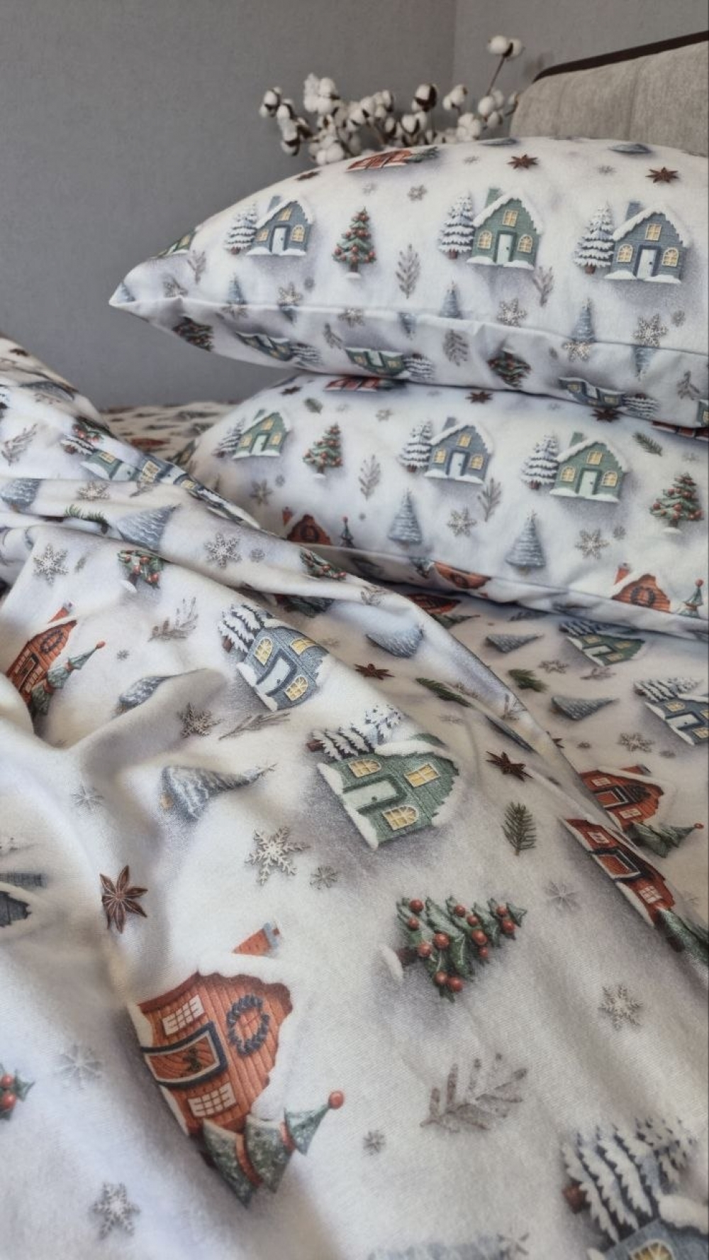 Постільна білизна з фланелі Новорічна ніч Turkish flannel 5D (7)