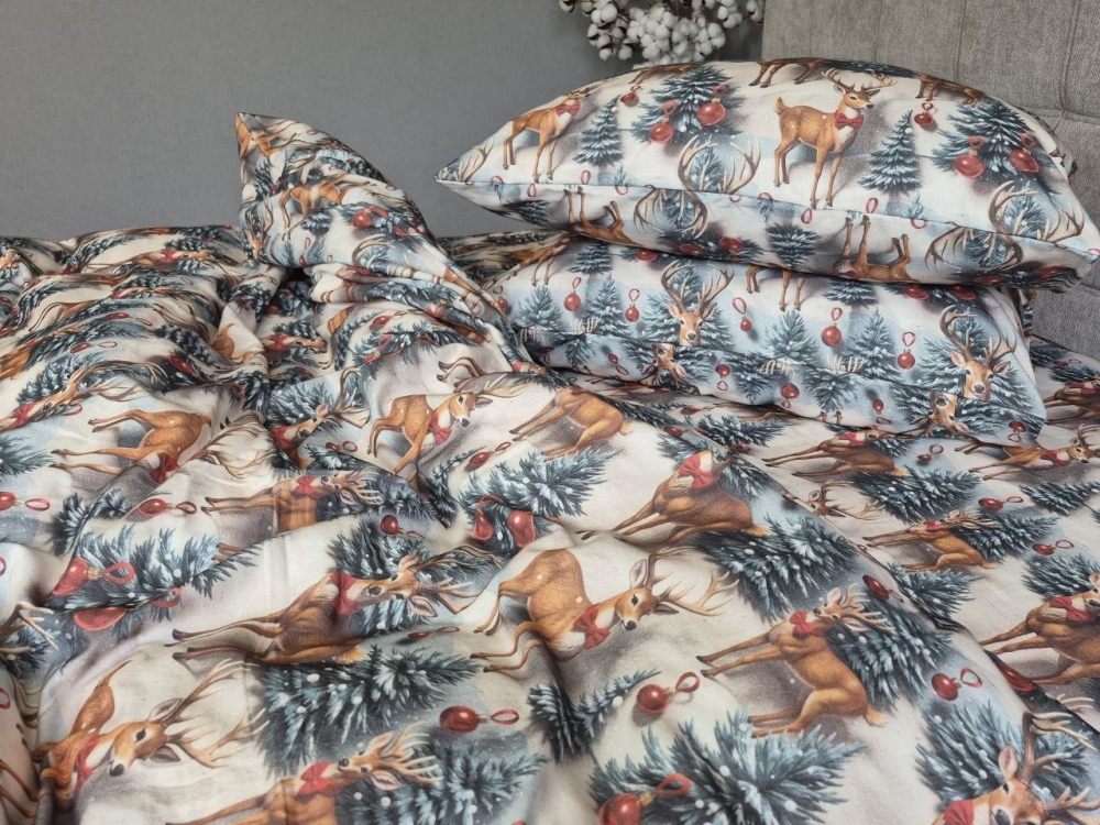 Постільна білизна з фланелі Олені NEW, Turkish flannel 5D (2)