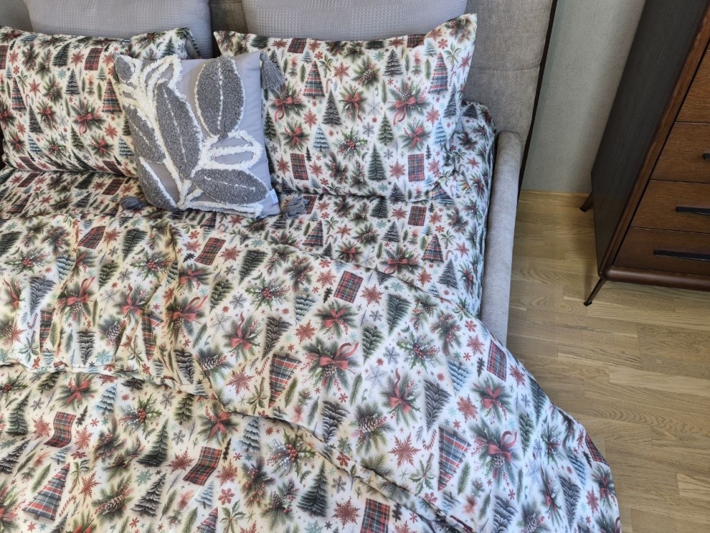 Постільна білизна з фланелі Ялинки Turkish flannel 5D (2)