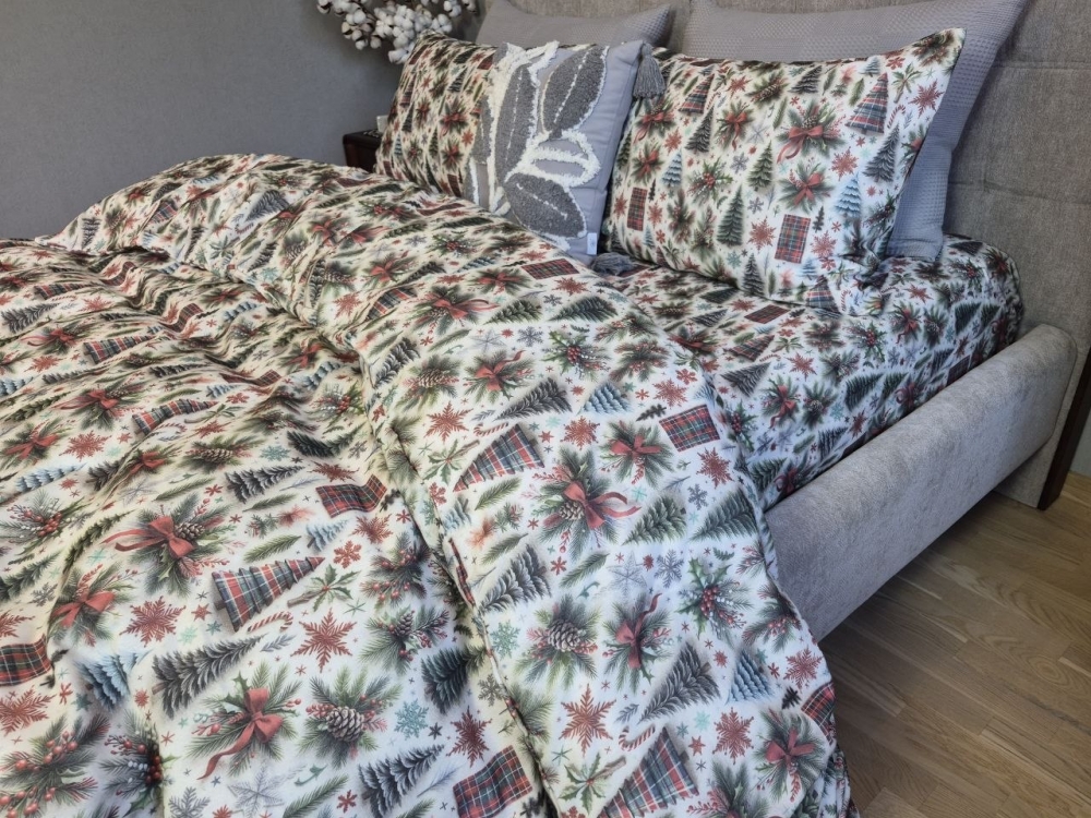 Постільна білизна з фланелі Ялинки Turkish flannel 5D (3)