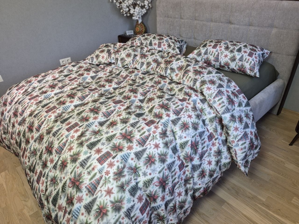 Постельное белье из фланели Елки/хаки Turkish flannel 5D (2)