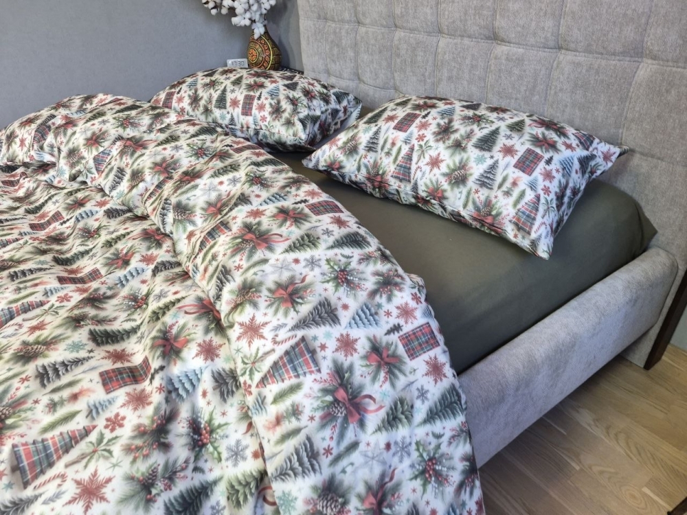Постельное белье из фланели Елки/хаки Turkish flannel 5D (3)