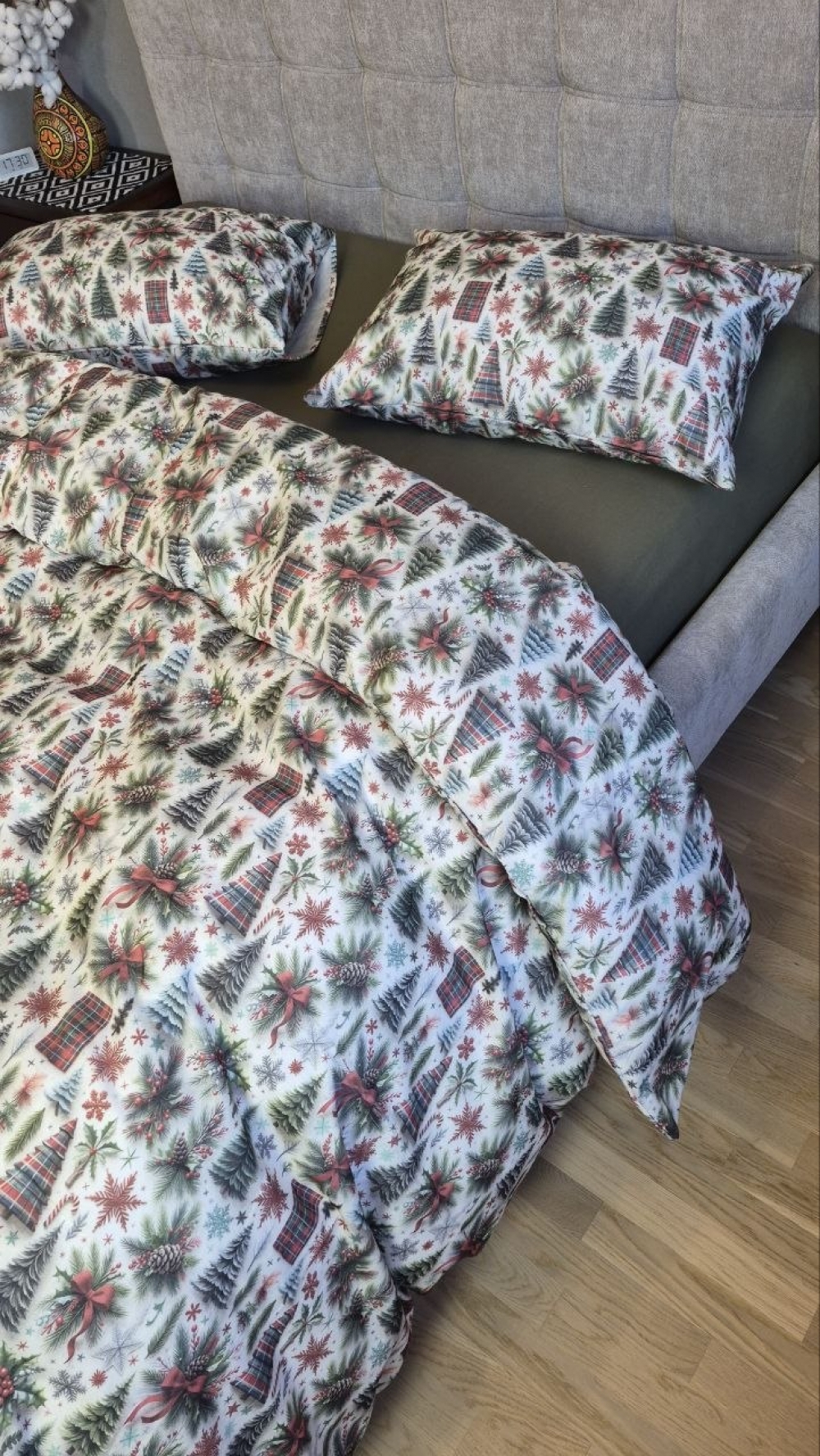 Постельное белье из фланели Елки/хаки Turkish flannel 5D (4)