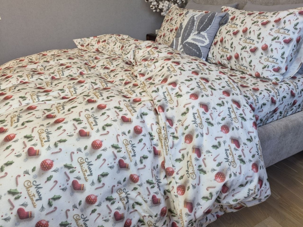 Постільна білизна з фланелі Святковий настрій Turkish flannel 5D (2)