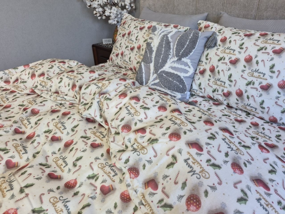 Постільна білизна з фланелі Святковий настрій Turkish flannel 5D (3)