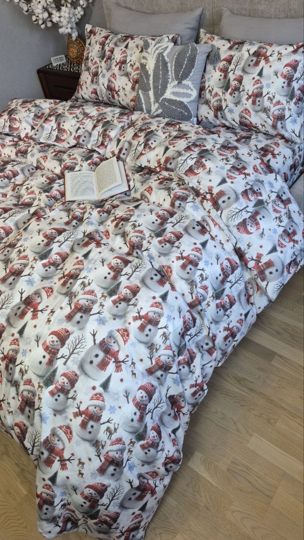 Постельное белье из фланели Снеговики Turkish flannel 5D (6)