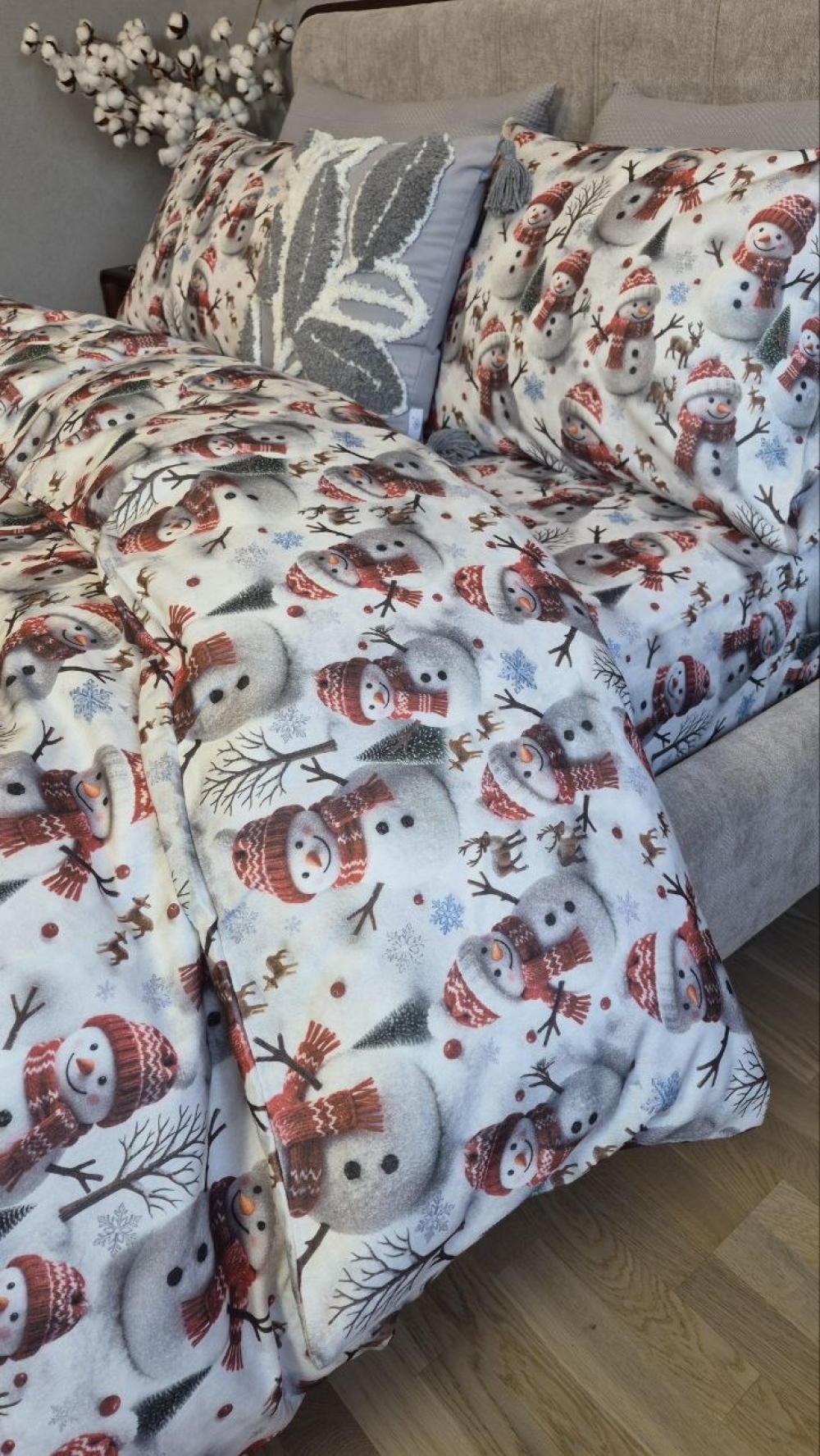 Постельное белье из фланели Снеговики Turkish flannel 5D (7)