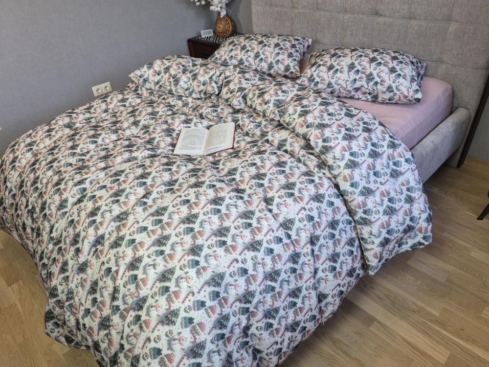 Постельное белье из фланели Шапули/пудра Turkish flannel 5D (2)