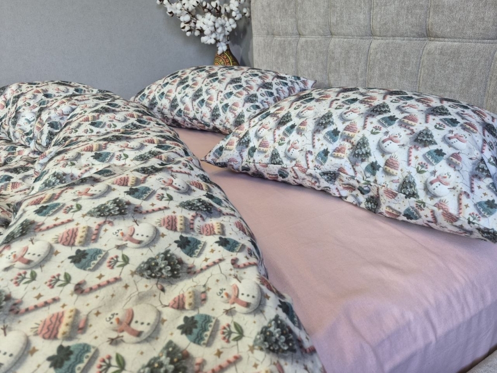 Постельное белье из фланели Шапули/пудра Turkish flannel 5D (4)