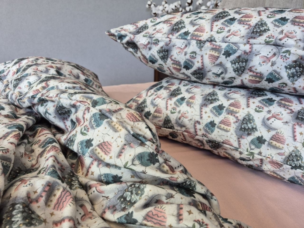 Постельное белье из фланели Шапули/пудра Turkish flannel 5D (7)